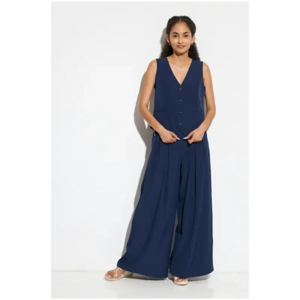 ÜTOPYA Conjunto Xia Moda Mujer - Conjunto de dos piezas para mujer, con chaleco entallado y pantalón palazzo. Disponible en varios colores, ideal para eventos, oficina o looks casuales con estilo. Realza la silueta con un toque moderno, cómodo y elegante. - Image 5