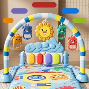 Colorful Educational Game Mat for Toddlers. Includes Music Keys & Hanging Toys. Easy-To-Assemble Polyester Fiber Pad. Perfect Gift